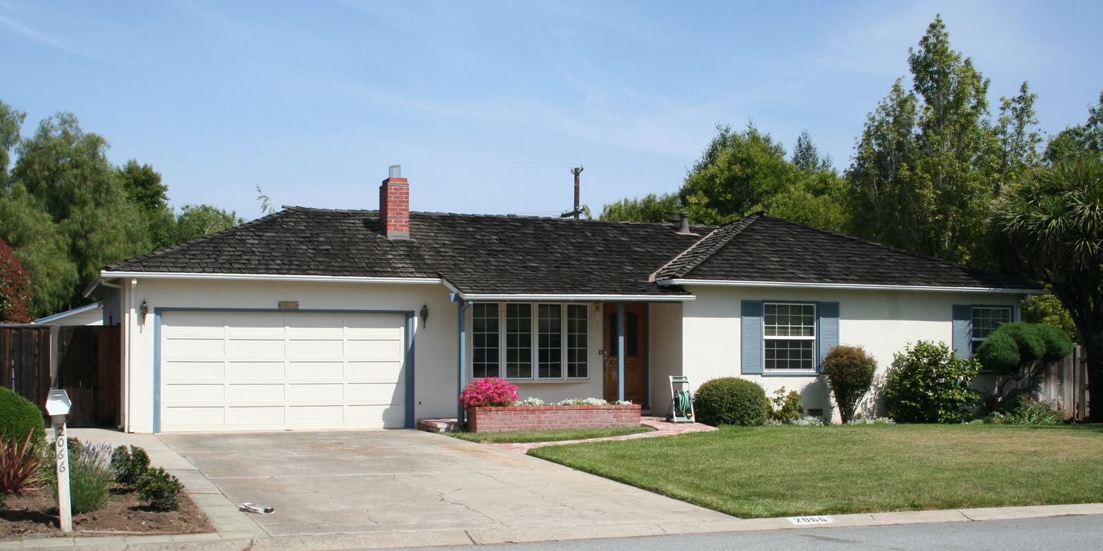 The garage of a family house in Los Altos, California