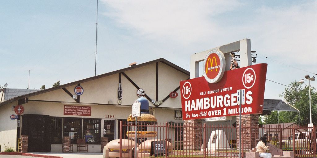 The site of the first McDonald's restaurant in San Bernardino, California