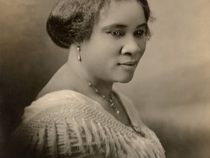 Studio portrait of entrepreneur Madam C. J. Walker by photographer Addison Scurlock
